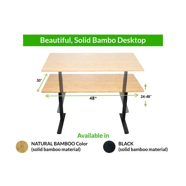Black 48x30" Adjustable Height Electric Standing Desk H609