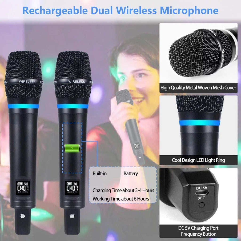 Rechargeable Wireless Microphone System with Bluetooth Receiver A155309