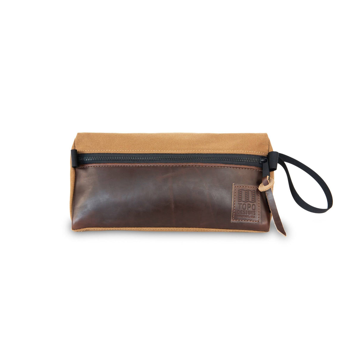 Black Canvas Dopp Kit with Black Leather D450458