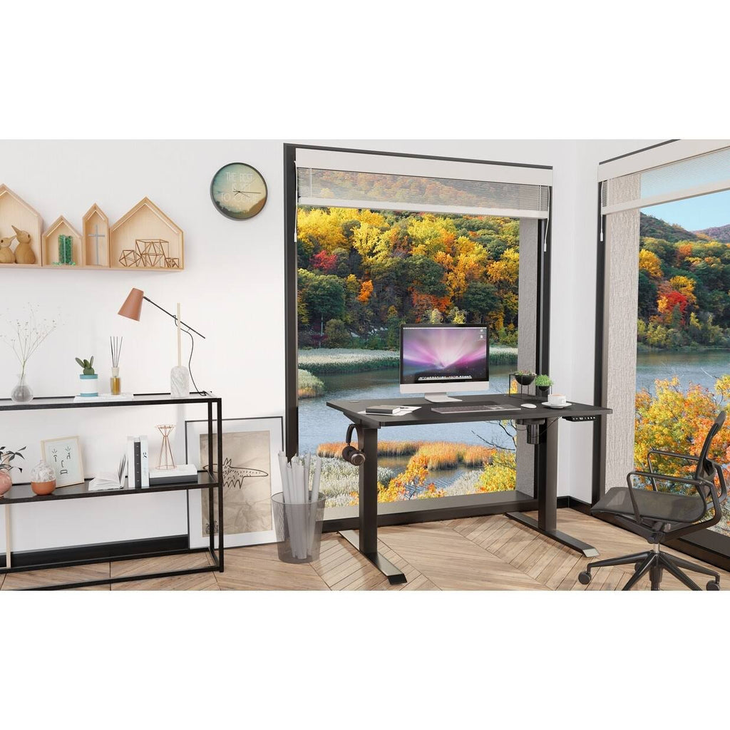 Black Height Adjustable Electric Standing Desk with Splice Board Z278903