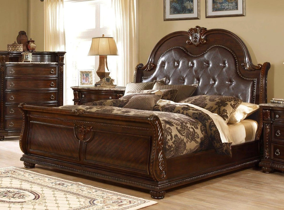 Dark Cherry Queen Bedroom Set 5P with Chest L118720
