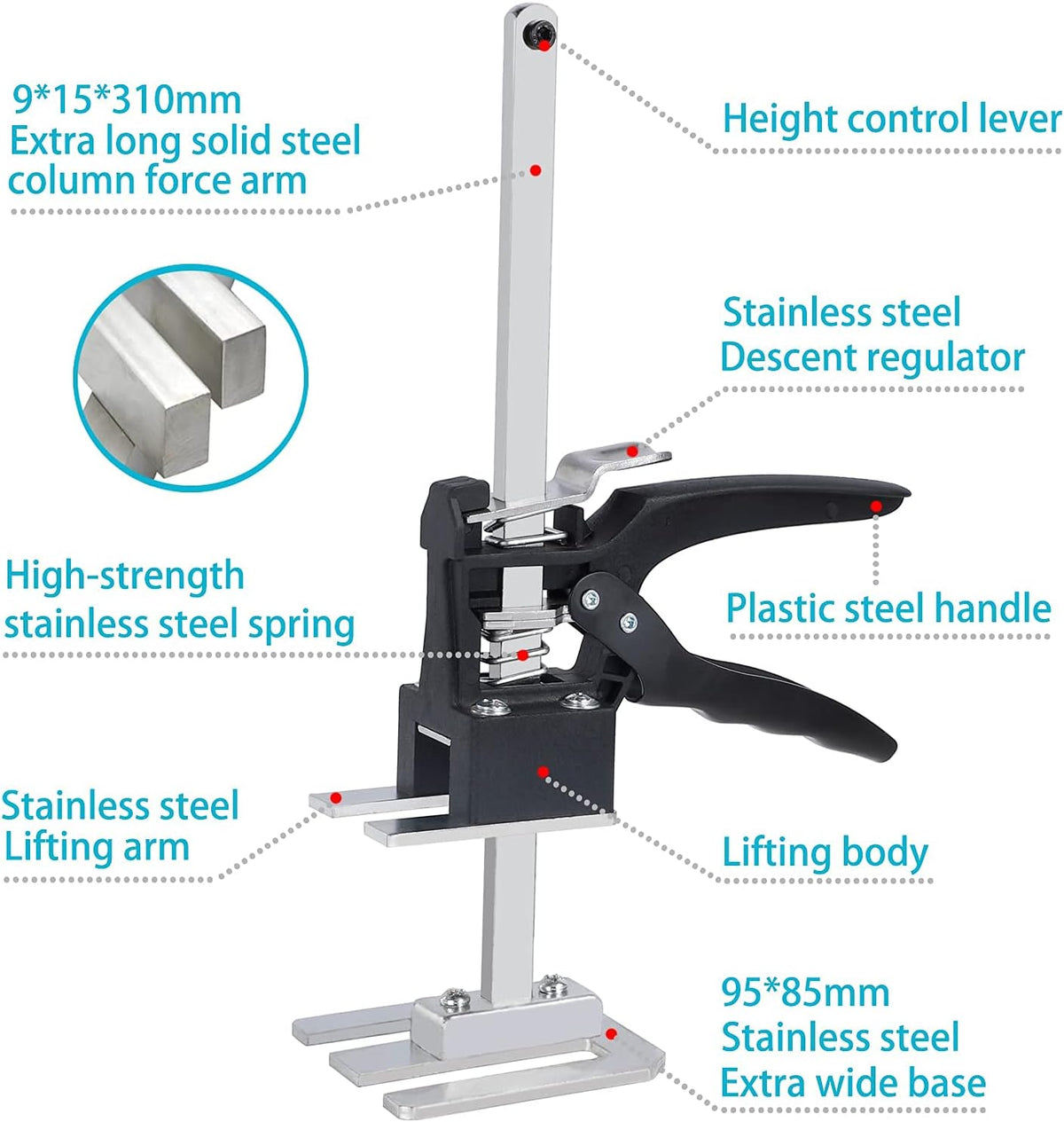 12-Inch Hand Jack Lift Tool 2 Pack with Level Ruler X2943