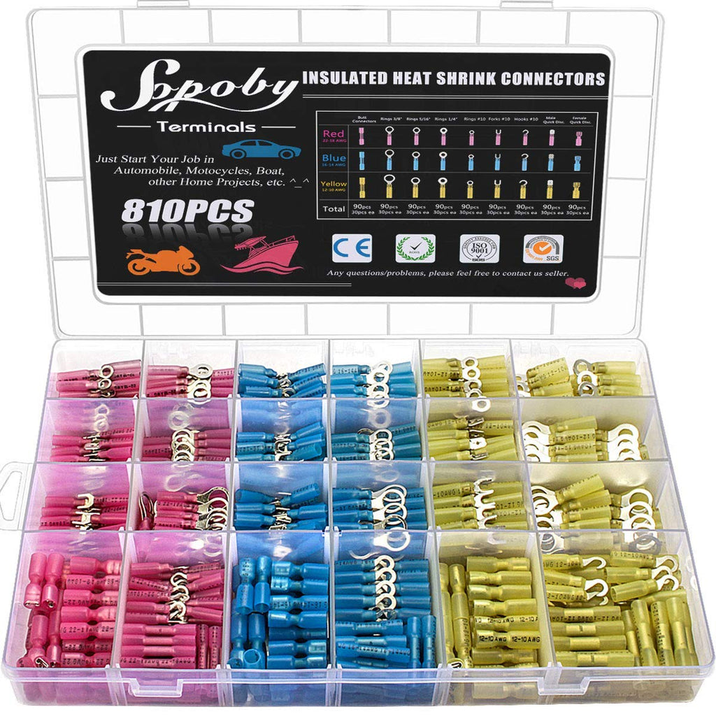 810PCS Heat Shrink Connectors Kit D867