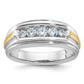 14k Two-tone Gold Men's 5-Stone 1/2 Carat Lab Grown Diamond Ring E924083