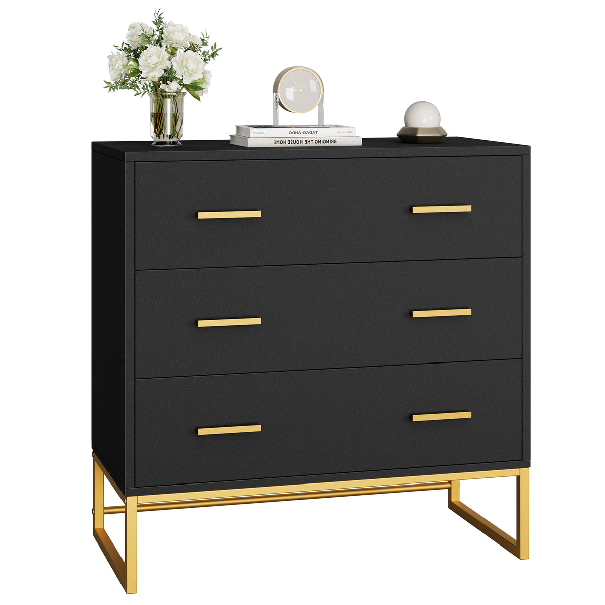 White 3 Drawer Wood Dresser M774