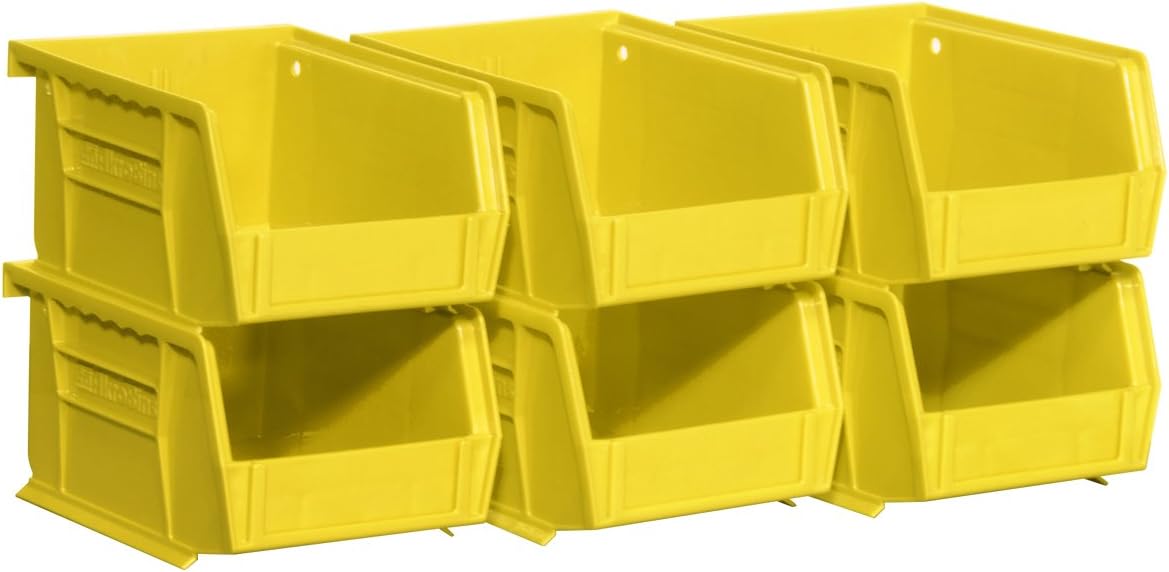 Plastic Storage Bin Hanging Stacking Containers, Black, 24-Pack Pack of 2 G319581