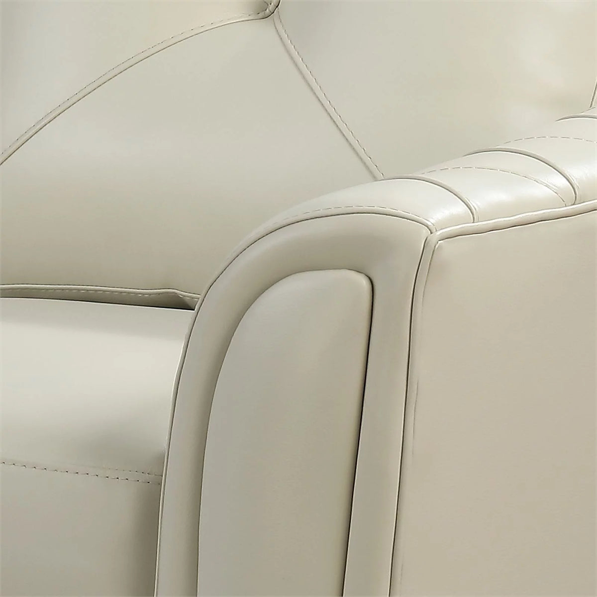 Tufted Leather Sofa In Ivory M986