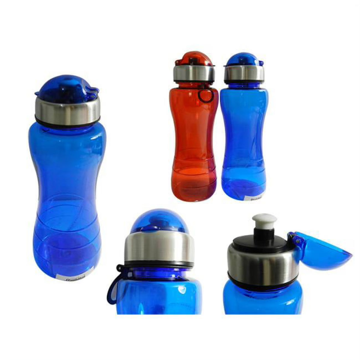 650 ml Blue & Red Water Bottle, Pack of 48 D95789