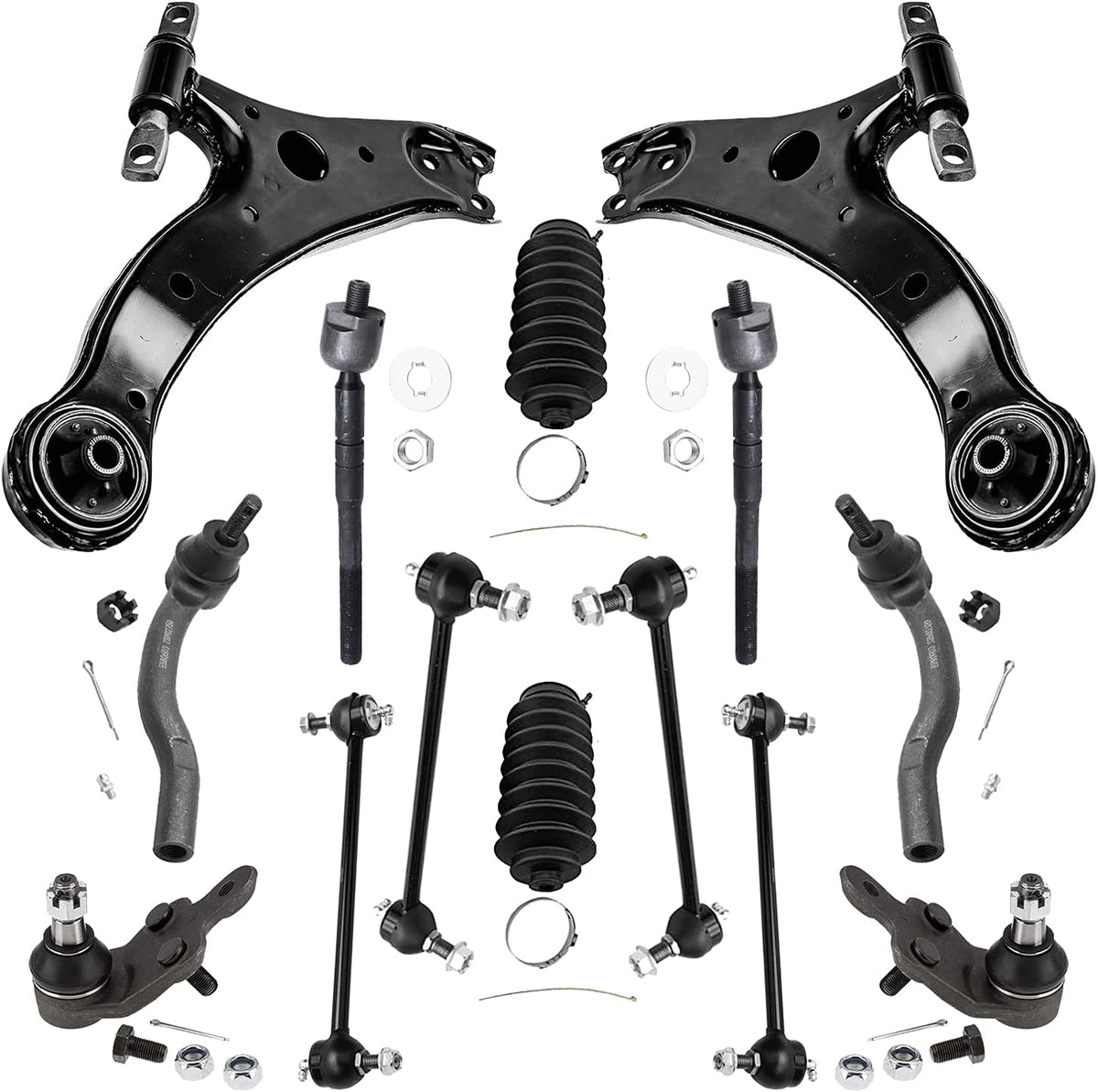 Front Lower Control Arms Ball Joints Sway Bars Tie Rods for 2007-2011 Toyota Camry Q740972