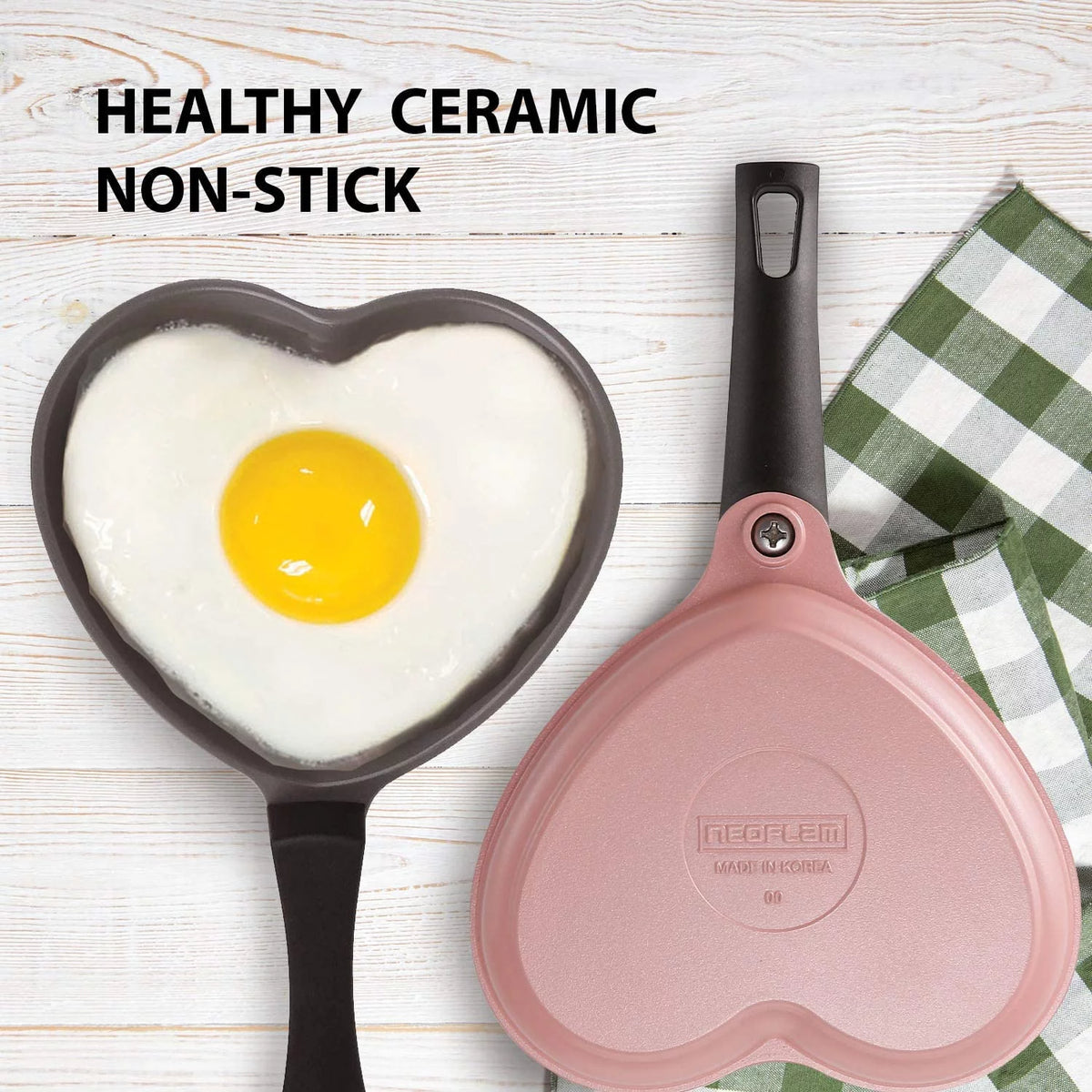 5.5" Ceramic Nonstick Heart-Shaped Egg Pan D416