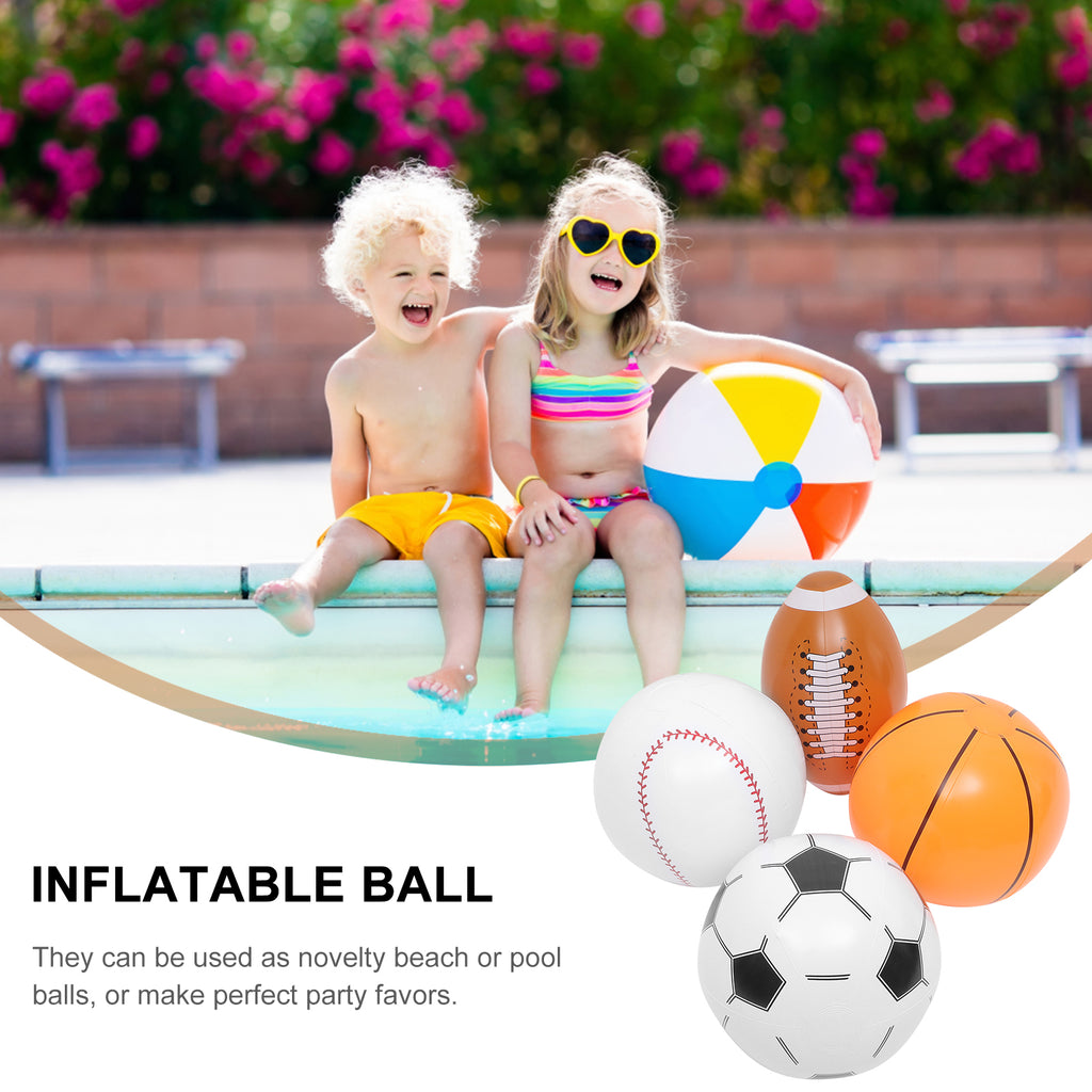 4 Pcs Inflatable Beach Ball Toys E394
