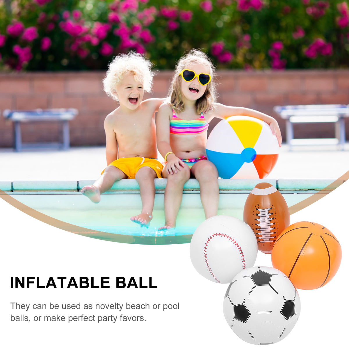 4 Pcs Inflatable Beach Ball Toys E394