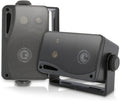 3-Way Mini Box Speaker System & Marine Stereo Cover with Flip-Up Door, Black Pack of 2 M41665