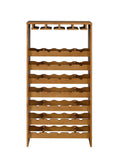 Oak 35-Bottle Wine Cabinet with Stemware Rack M41385