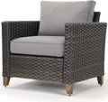 Patio Wicker Sectional Sofa with Thick Cushions and Steel Frame U899
