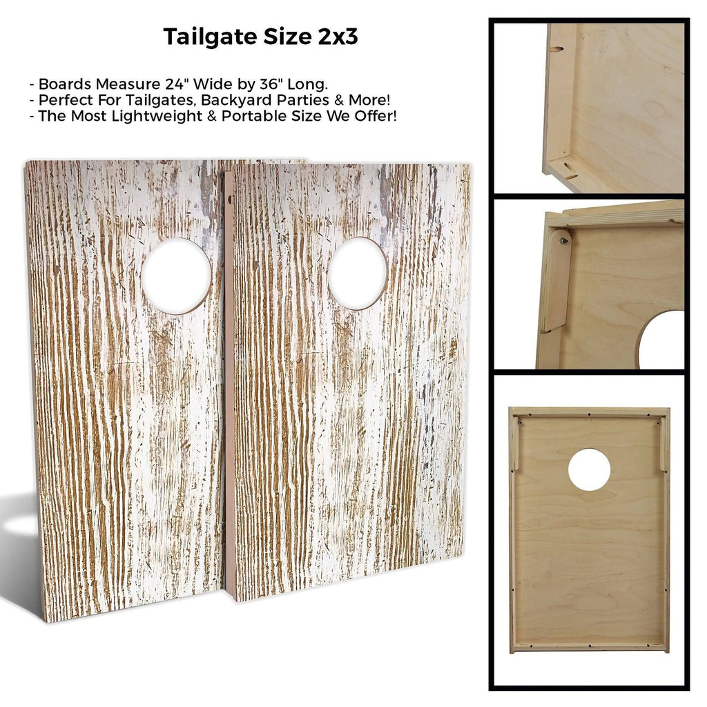 Rustic White Cornhole Set with Carrying Case K8817