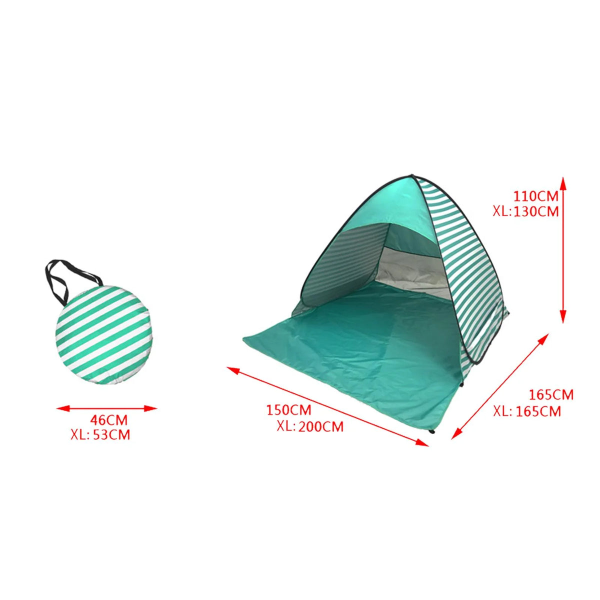 Green Stripes Automatic Beach Tent U735