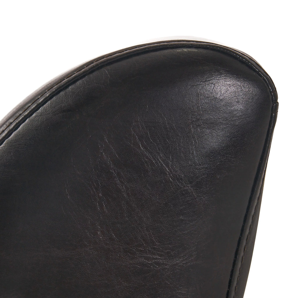 Brown Bonded Leather Slipper Chair Y85971