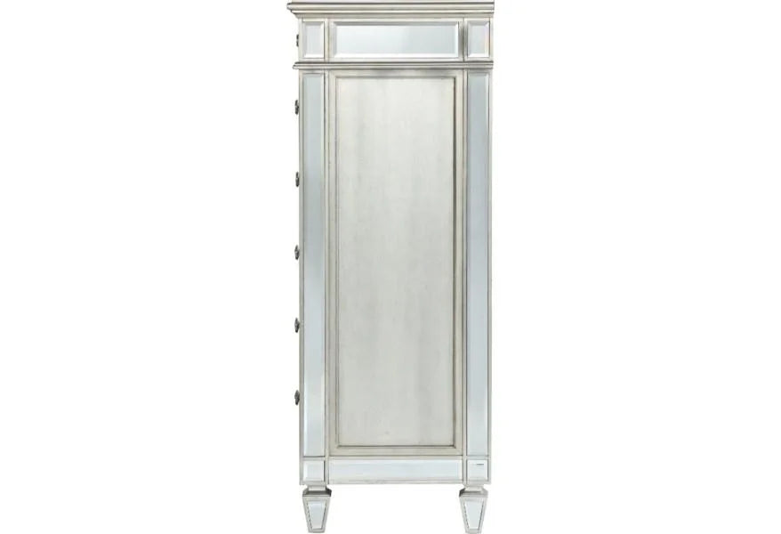 Silver Mirror Accents 5 Drawers Chest R177