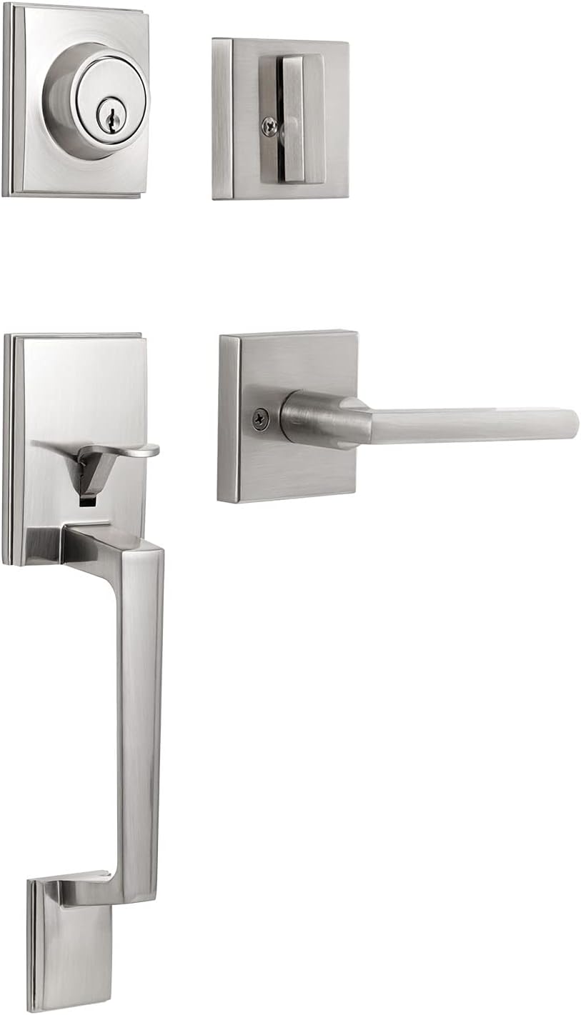 Matte Black Double Door Handleset with Dummy Lever D364541
