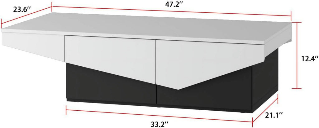 White and Black 4 Drawer Wood Coffee Table L688371
