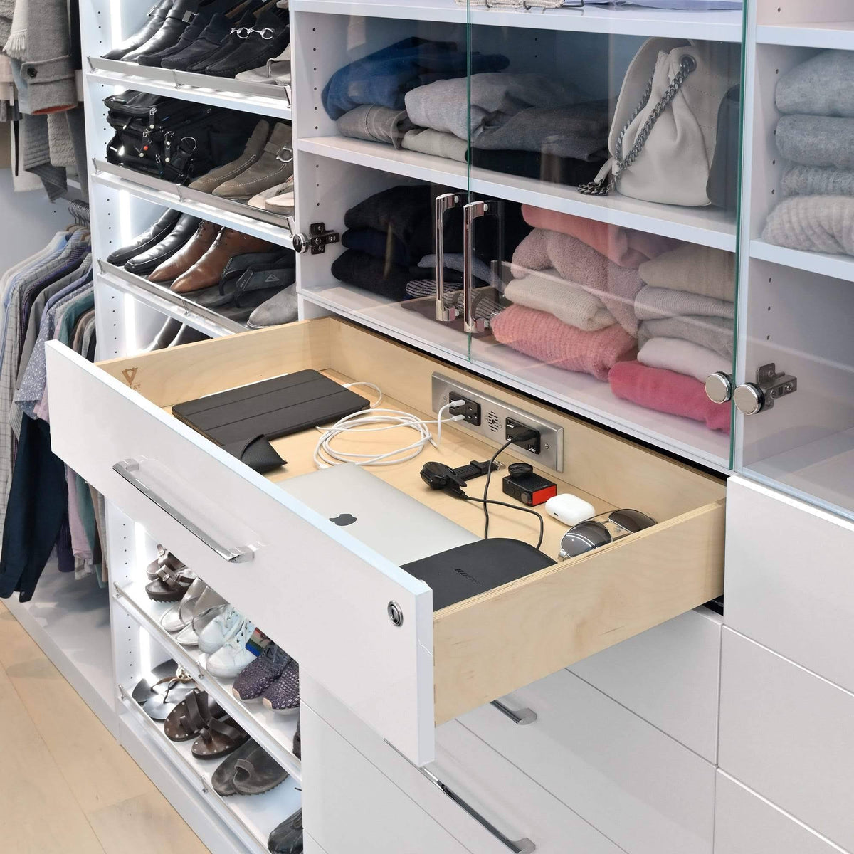 Black In-Drawer Outlet with 2 AC Outlets U947