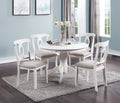 5pc Round Dining Table Set with 4 Cushion Chairs Rubberwood I646