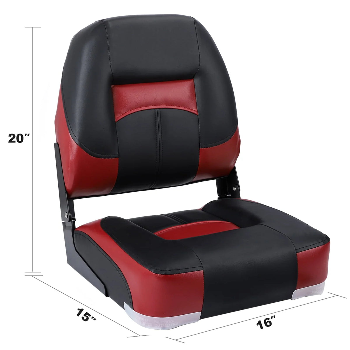 White/Charcoal Low Back Folding Boat Seat, 2 Seats T5933
