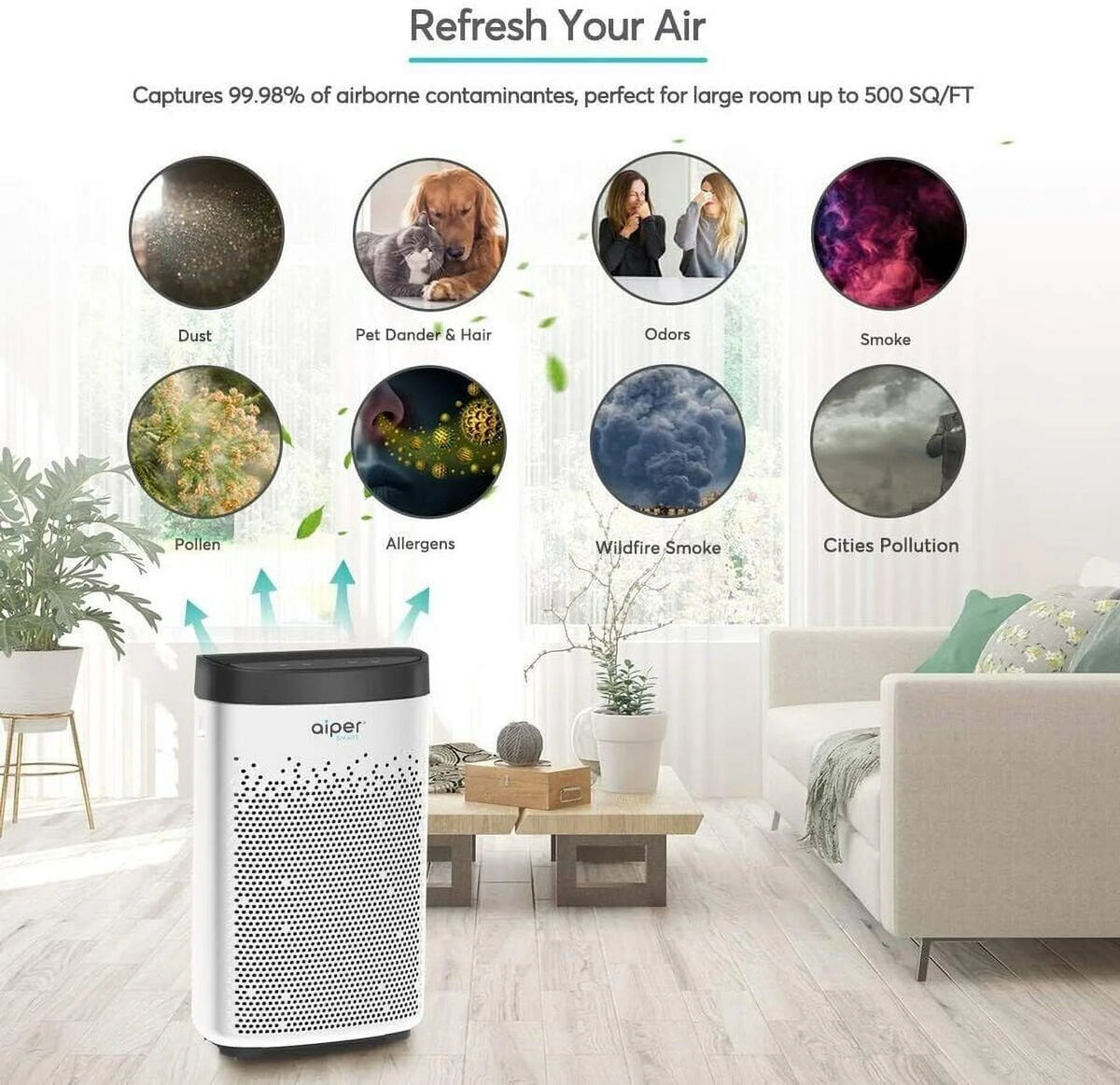 Open Box AIPER Air Purifier KJ200 - WHITE K115949