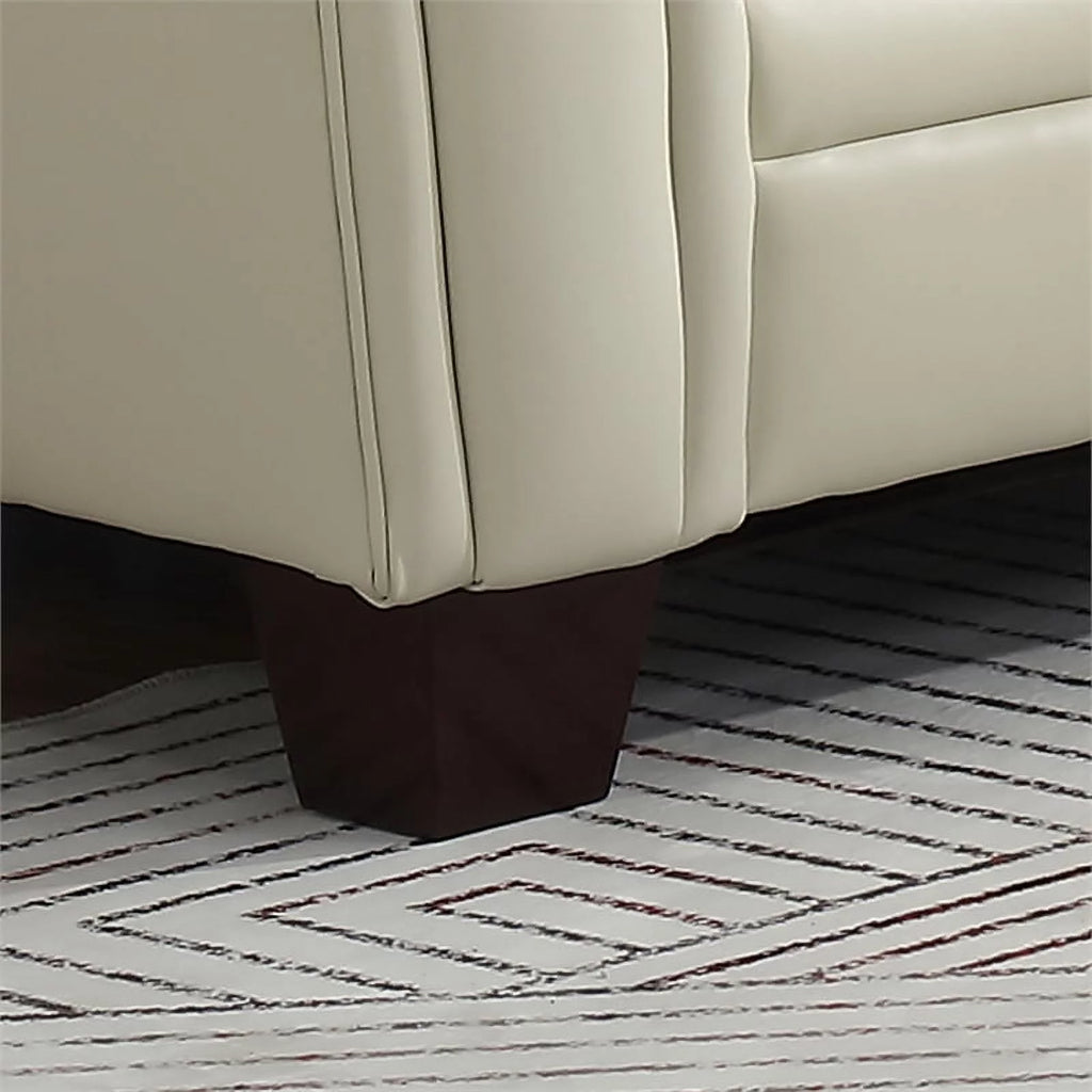 Tufted Leather Sofa In Ivory M986