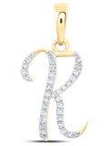 10kt Yellow Gold Diamond Initial Letter Pendant Y777