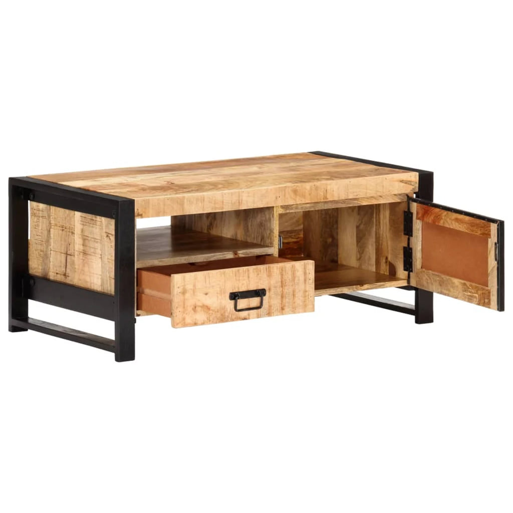 Wooden Coffee Table with Storage Drawer and Shelf V252