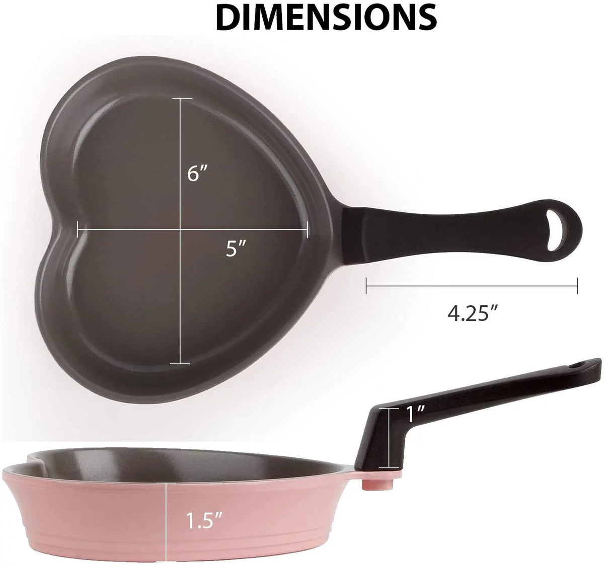 5.5" Ceramic Nonstick Heart-Shaped Egg Pan D416