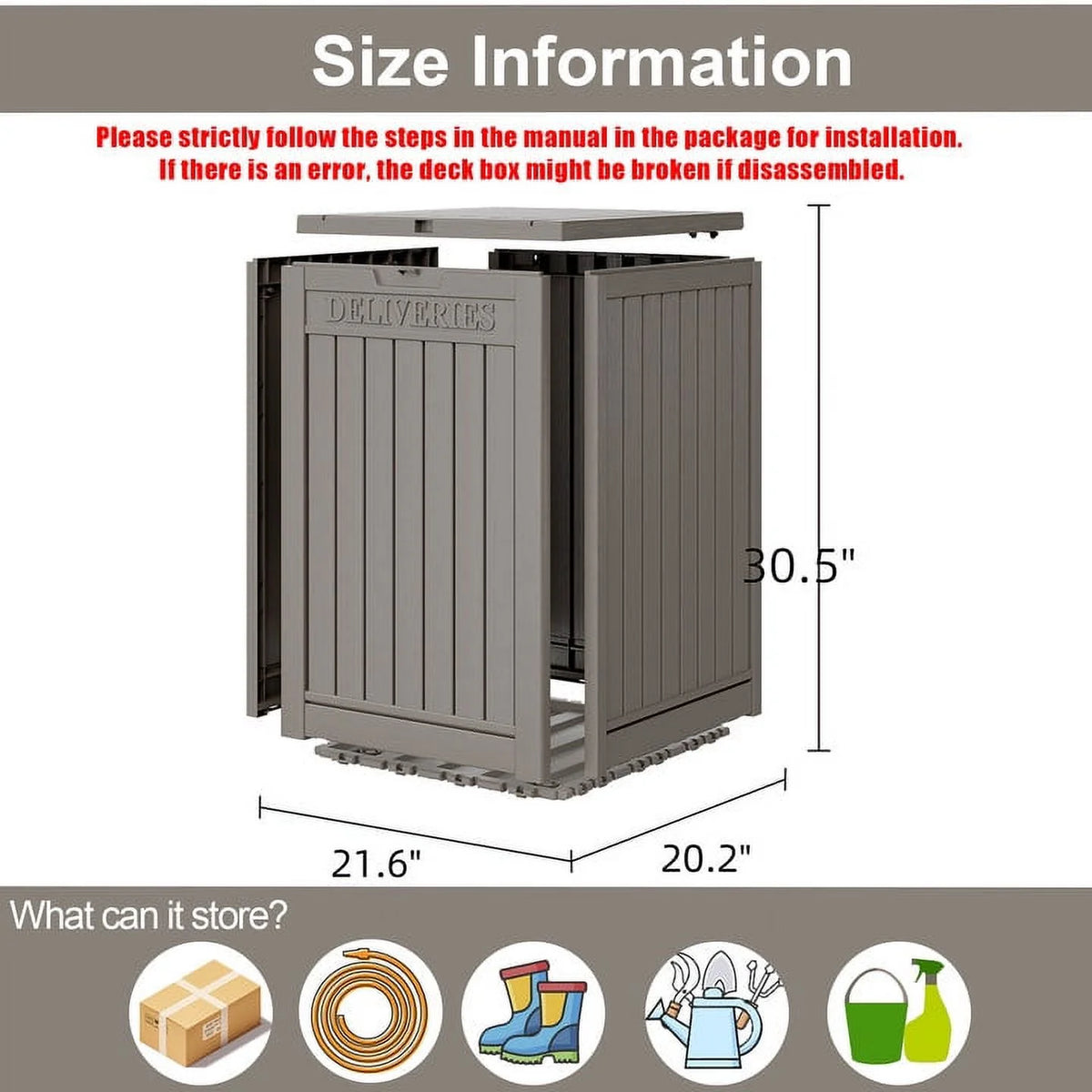 48 Gallon Lockable Waterproof Resin Package Delivery Box X67181