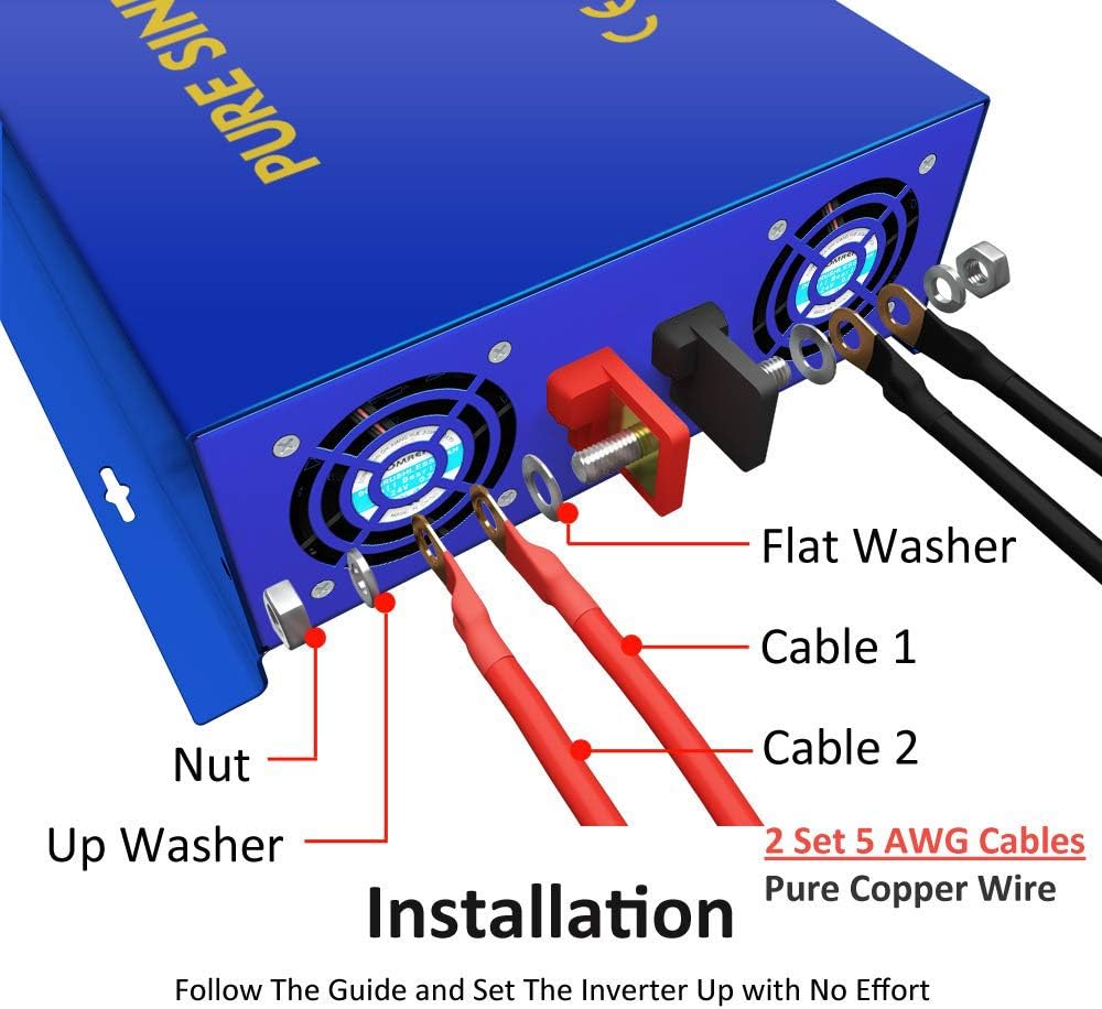 4000 Watt Pure Sine Wave Power Inverter 12V to 120V AC W499981