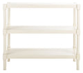 Distressed White Wood Console Table with Shelf I854492