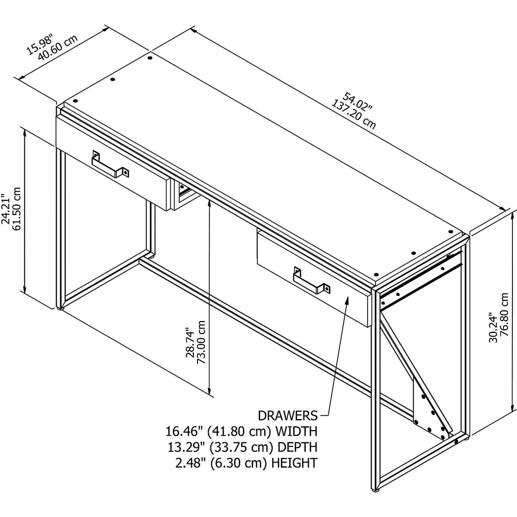 Grey Console Table with Drawers S845681