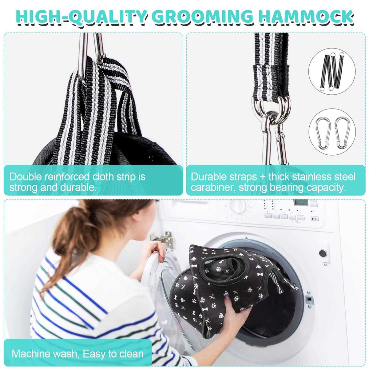 Pet Grooming Hammock Harness with Nail Clippers Trimmer Nail File O12882