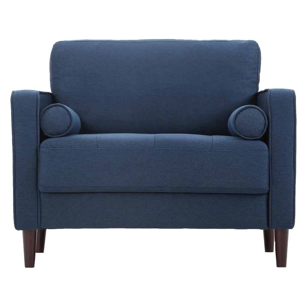 King Chair in Navy Blue Fabric Upholstery O94445