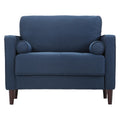 King Chair in Navy Blue Fabric Upholstery O94445