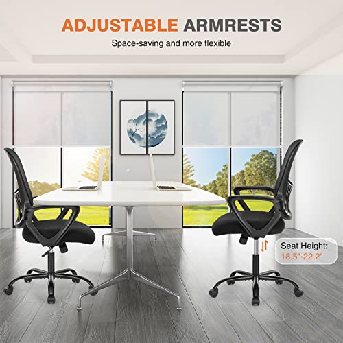 Black Ergonomic Mid-Back Mesh Swivel Office Chair Y6824
