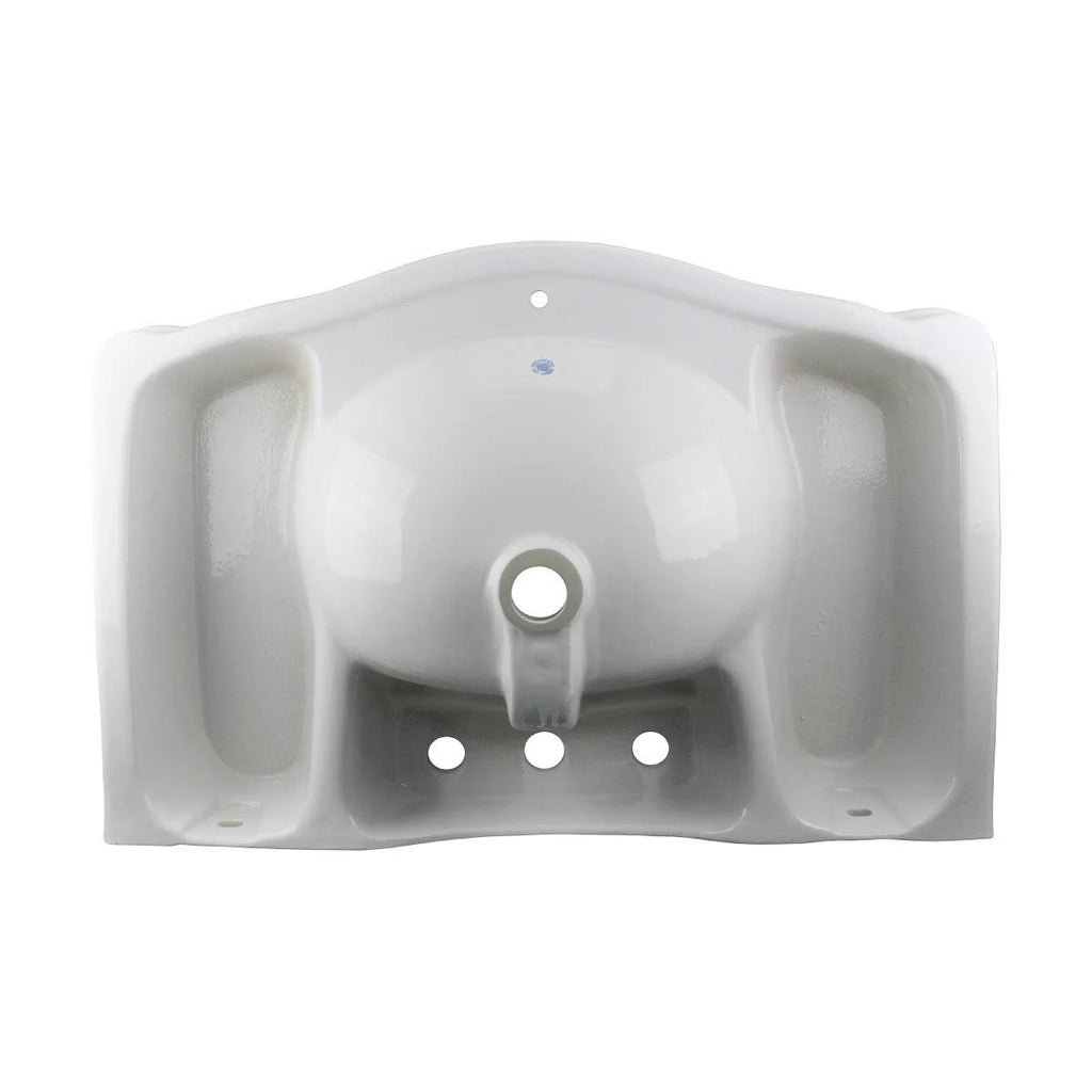 White China Pedestal Sink with Overflow A758605