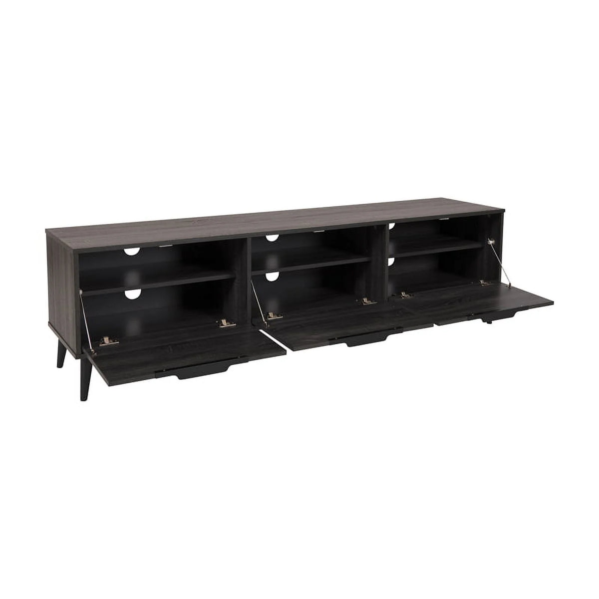 Dark Gray Engineered Wood TV Stand with Closed Storage N441653