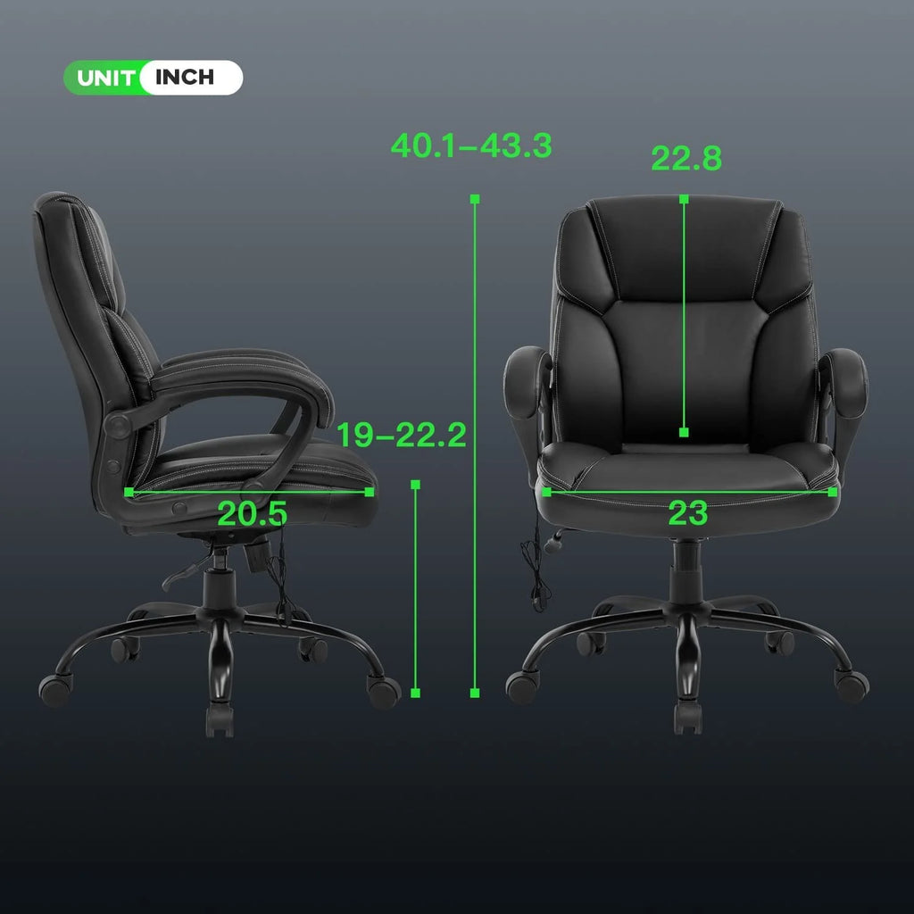 Black Manager's Chair with Lumbar Support & Swivel F11719