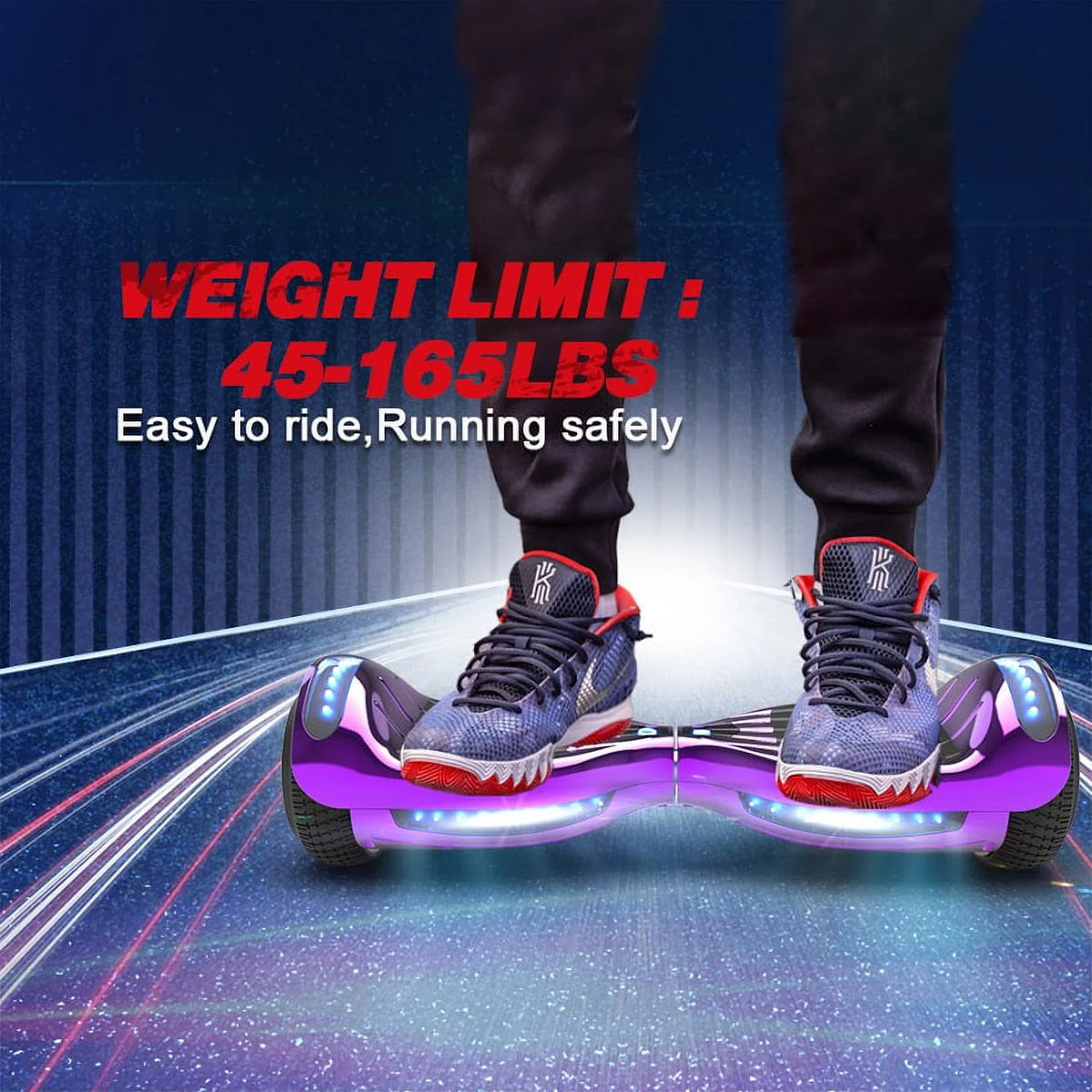 Chrome Purple Self Balancing Hoverboard with LED Light S930