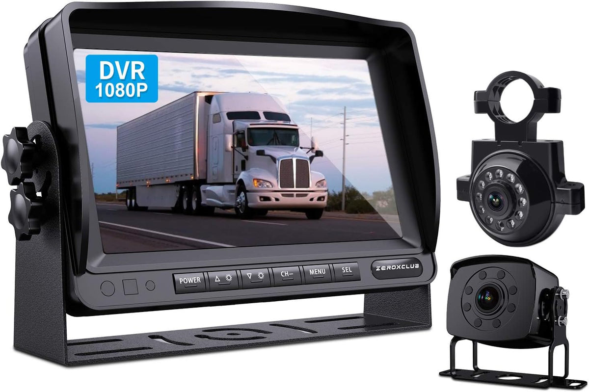 Wired Backup Camera System 1080P 7 Monitor IP69 Waterproof Infrared Night Vision Reverse Camera E562640