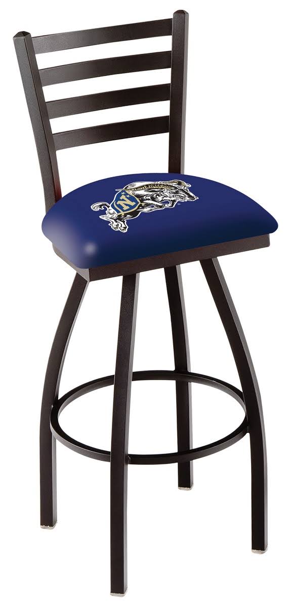 Navy Swivel Bar Stool with Ladder Back T161