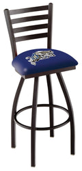 Navy Swivel Bar Stool with Ladder Back T161