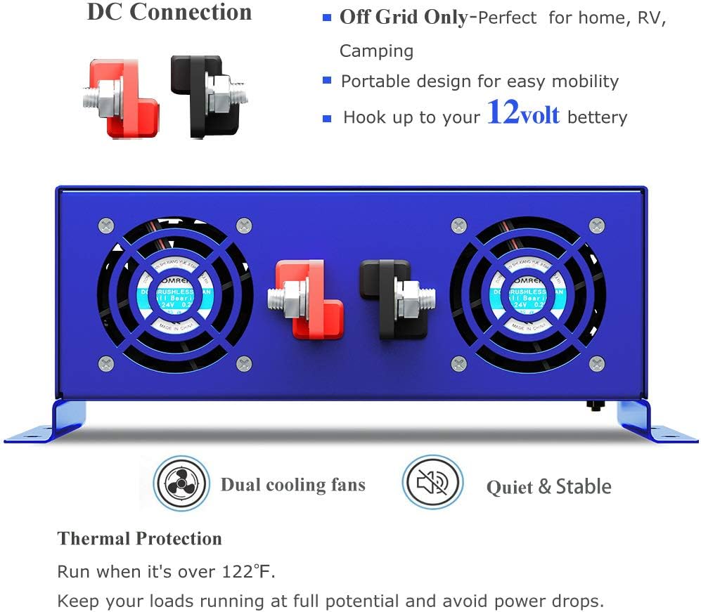 4000 Watt Pure Sine Wave Power Inverter 12V to 120V AC W499981